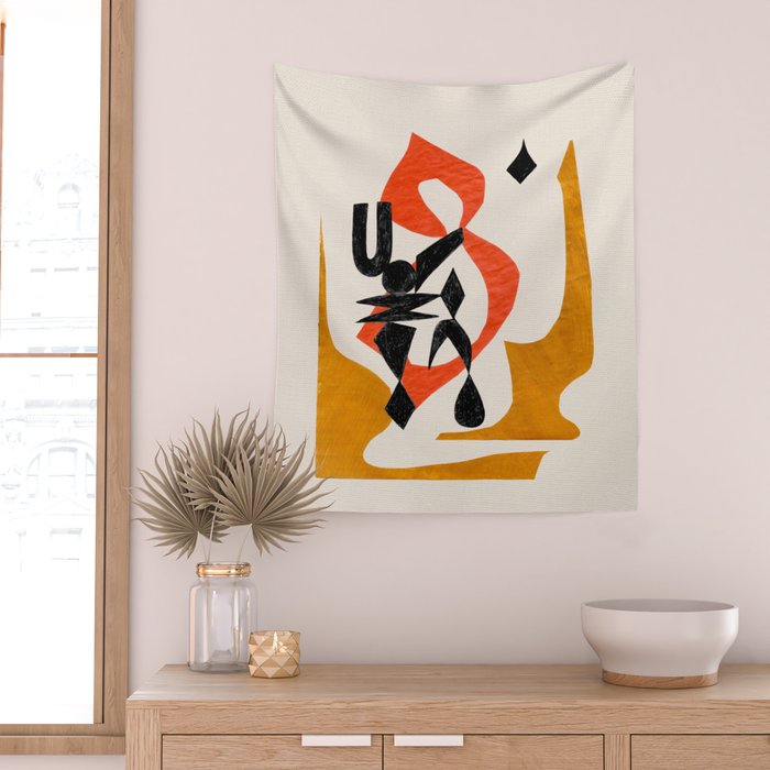 Orange Jinn Wall Tapestry Gallery Image 2