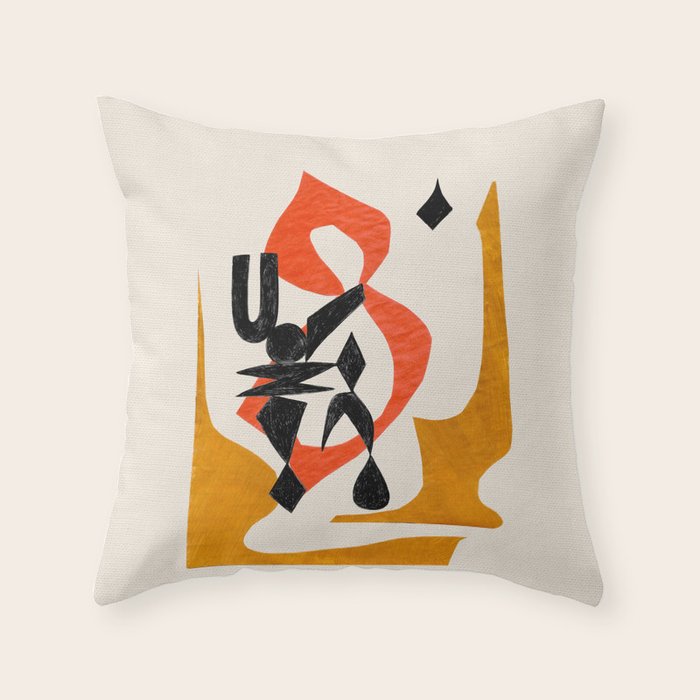 Orange Jinn Throw Pillow Gallery Image 6