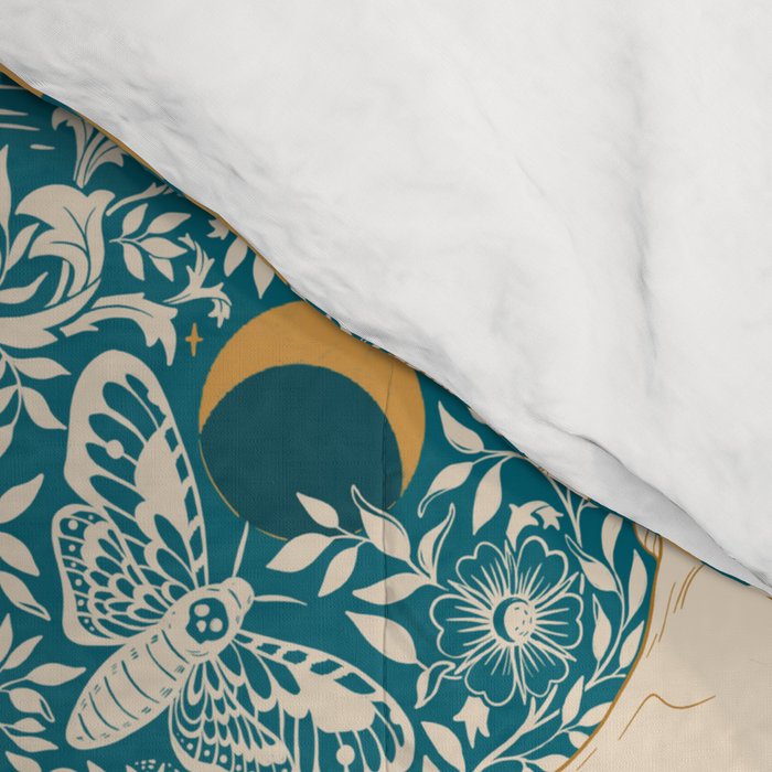 Celestial Unicorns In Turquoise and Gold Comforter Gallery Image 4