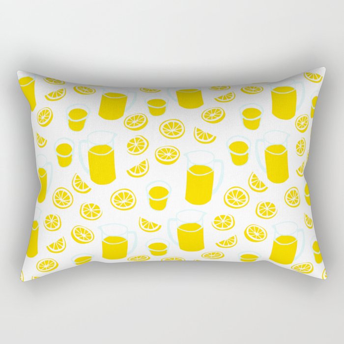 Fresh lemonade fruit drink cartoon pattern Rectangular Pillow Gallery Image 1