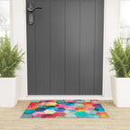 Crystal Bohemian Honeycomb Cubes - colorful hexagon pattern Welcome Mat Gallery Image 3