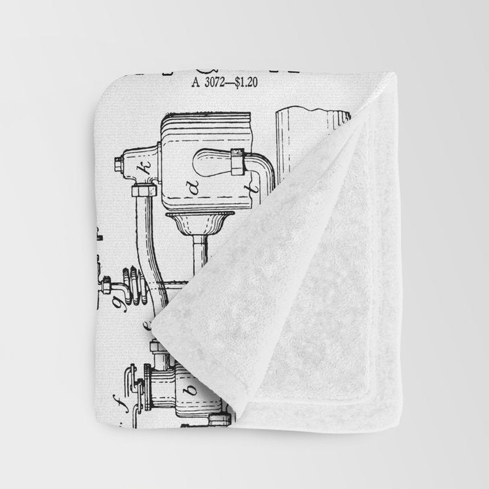 Engineering Blueprint Form and Function With Vintage Charm And Typography Throw Blanket Gallery Image 3