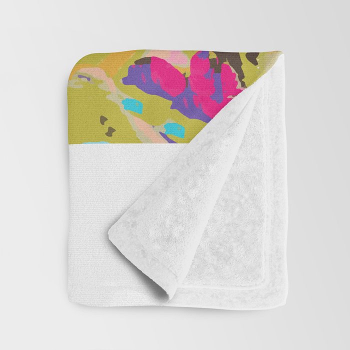 Bohemian Pink Abstract Flowers by Karen Fields Throw Blanket Gallery Image 3