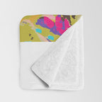 Bohemian Pink Abstract Flowers by Karen Fields Throw Blanket Gallery Image 3