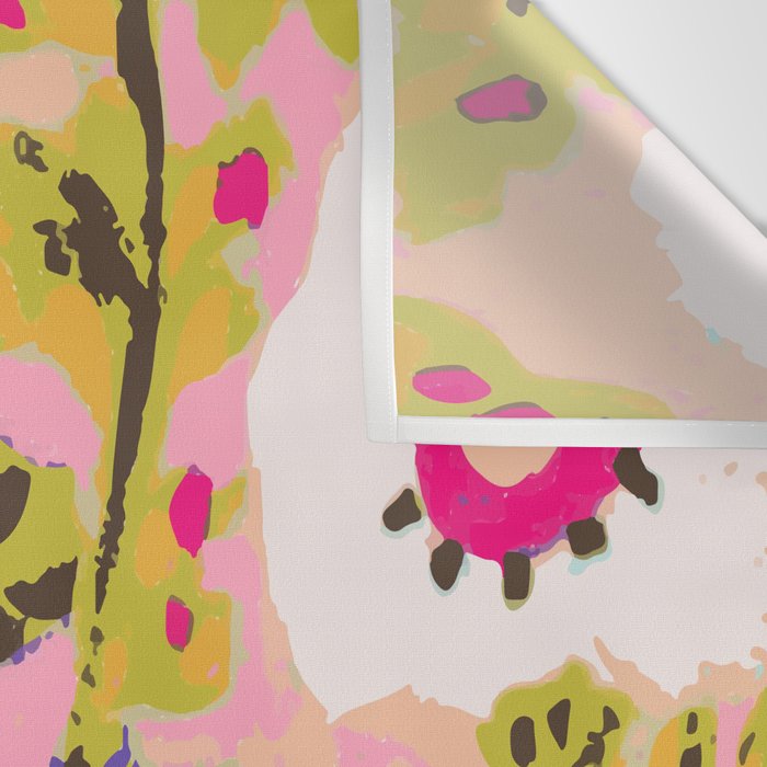 Bohemian Pink Abstract Flowers by Karen Fields Wall Tapestry Gallery Image 3