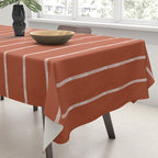 Modern Boho Serenity Stripes Terracotta  Tablecloth Gallery Image 3