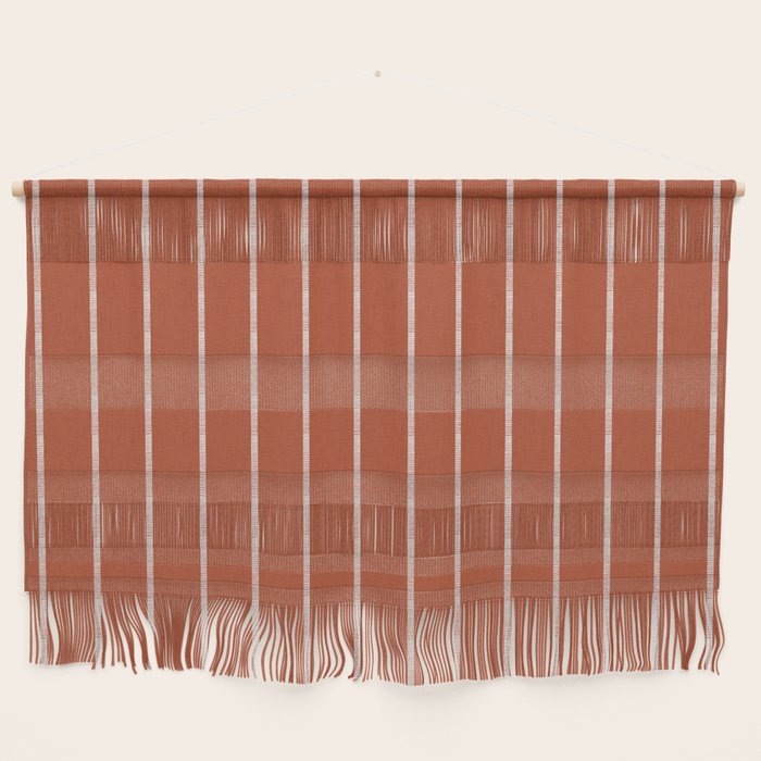 Modern Boho Serenity Stripes Terracotta  Wall Hanging Gallery Image 1