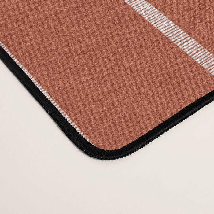 Modern Boho Serenity Stripes Terracotta  Desk Mat Gallery Image 4
