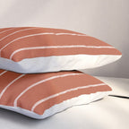 Modern Boho Serenity Stripes Terracotta  Pillow Sham Gallery Image 3