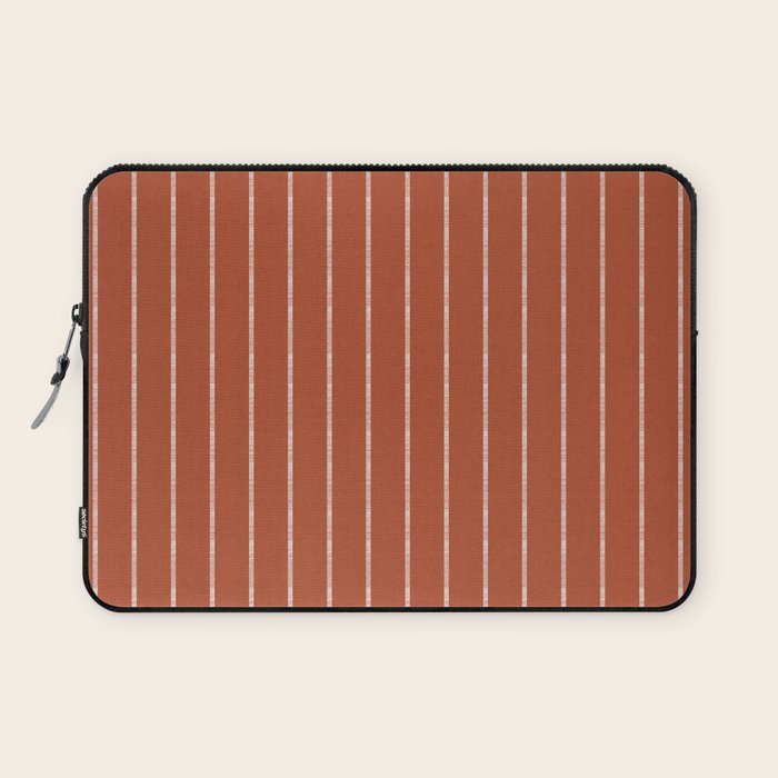 Modern Boho Serenity Stripes Terracotta  Laptop Sleeve Gallery Image 1