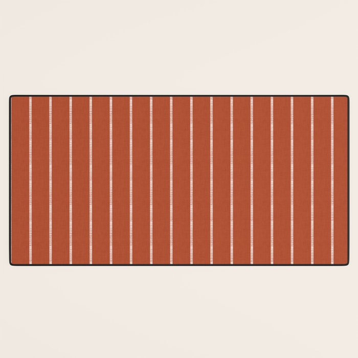Modern Boho Serenity Stripes Terracotta  Desk Mat Gallery Image 3