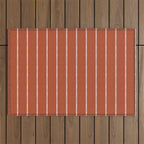Modern Boho Serenity Stripes Terracotta  Outdoor Rug Gallery Image 1