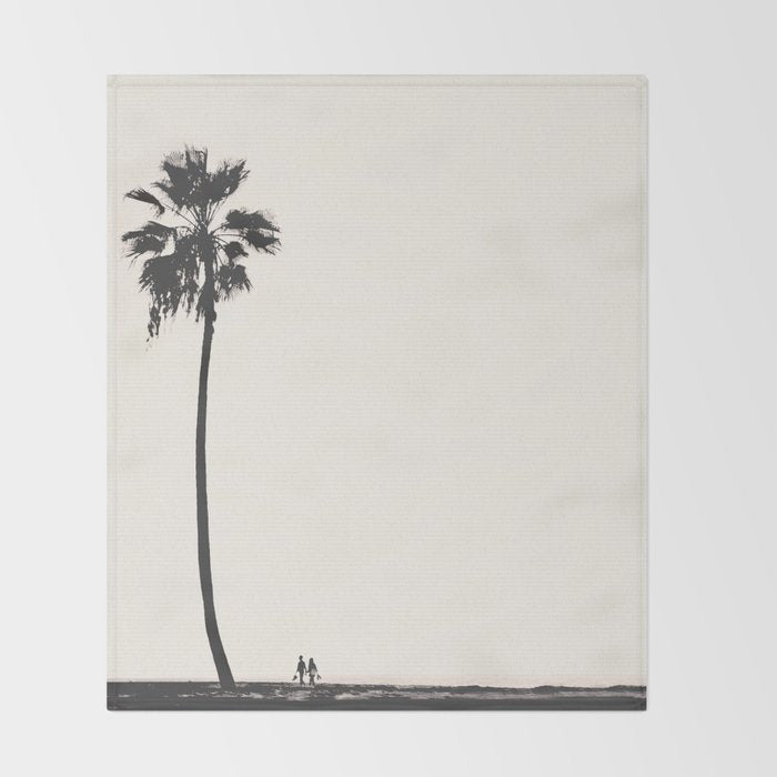 Moment under the coast palm tree Throw Blanket Gallery Image 2