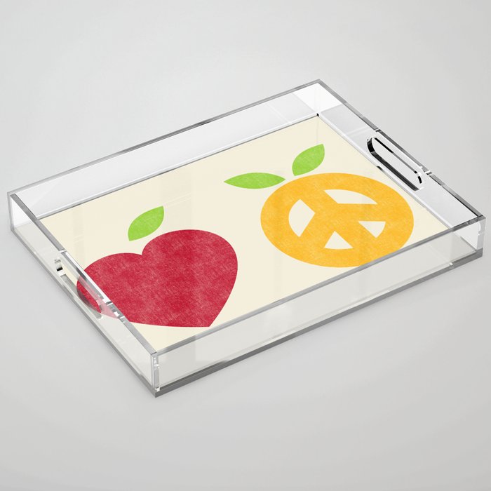 Apple and Orange - Love and Peace Acrylic Tray Gallery Image 1