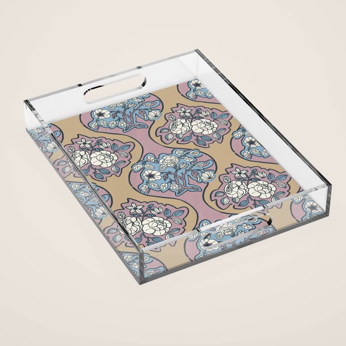 Antique Floral Beauty Acrylic Tray Gallery Image 1