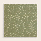 Boho Trees on Sage Green Wood Wall Art Gallery Image 1