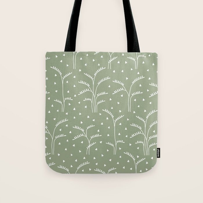 Boho Trees on Sage Green Tote Bag Gallery Image 1