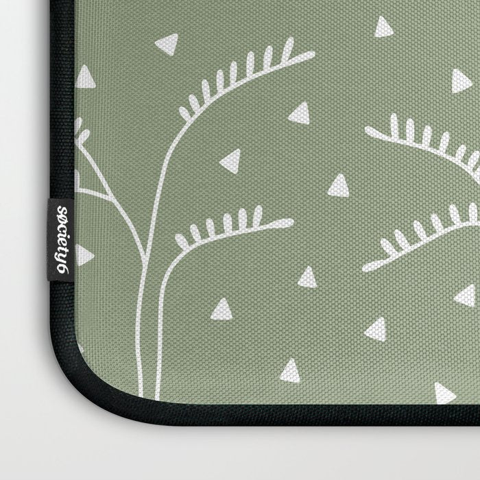 Boho Trees on Sage Green Laptop Sleeve Gallery Image 3