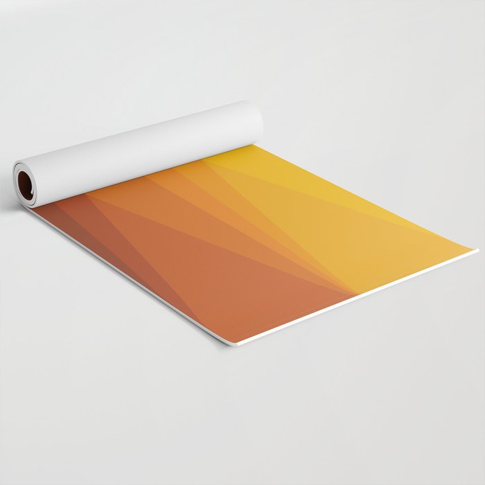 Geometric Triangles XI Retro Orange Yoga Mat Gallery Image 2