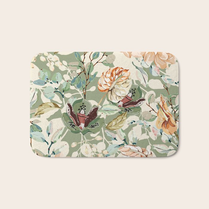 Lush colorful exotic garden B Bath Mat Gallery Image 1