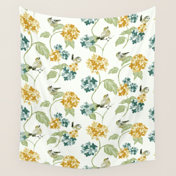 Hydrangea Poem Wall Tapestry Gallery Image 4