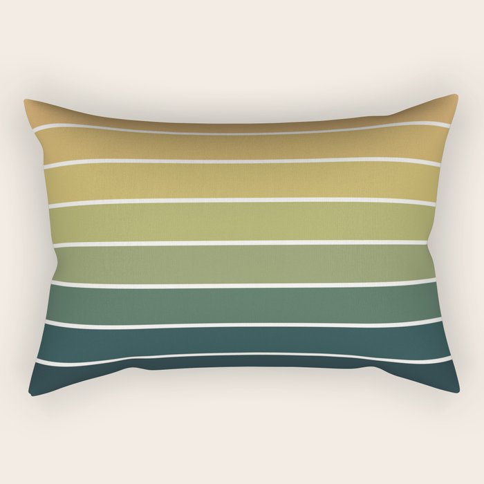 Gradient Arch XXVI Green Tones Mid Century Modern Rainbow Rectangular Pillow Gallery Image 1