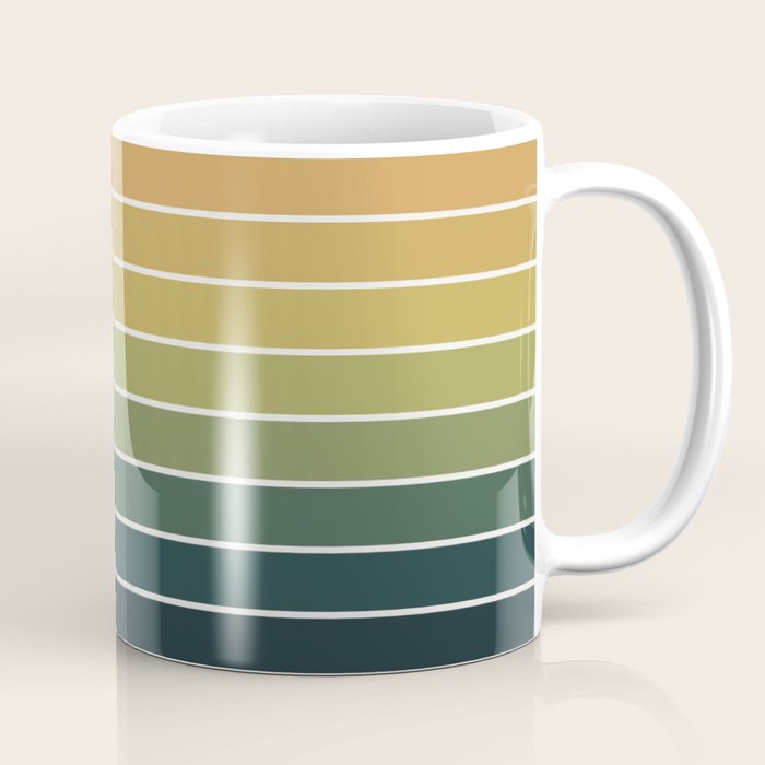 Gradient Arch XXVI Green Tones Mid Century Modern Rainbow Coffee Mug Gallery Image 1