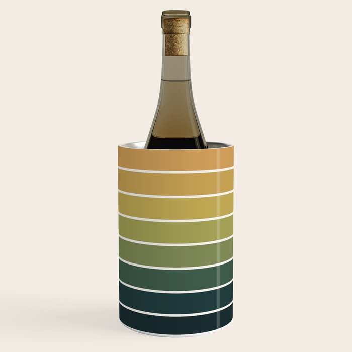 Gradient Arch XXVI Green Tones Mid Century Modern Rainbow Wine Chiller Gallery Image 1
