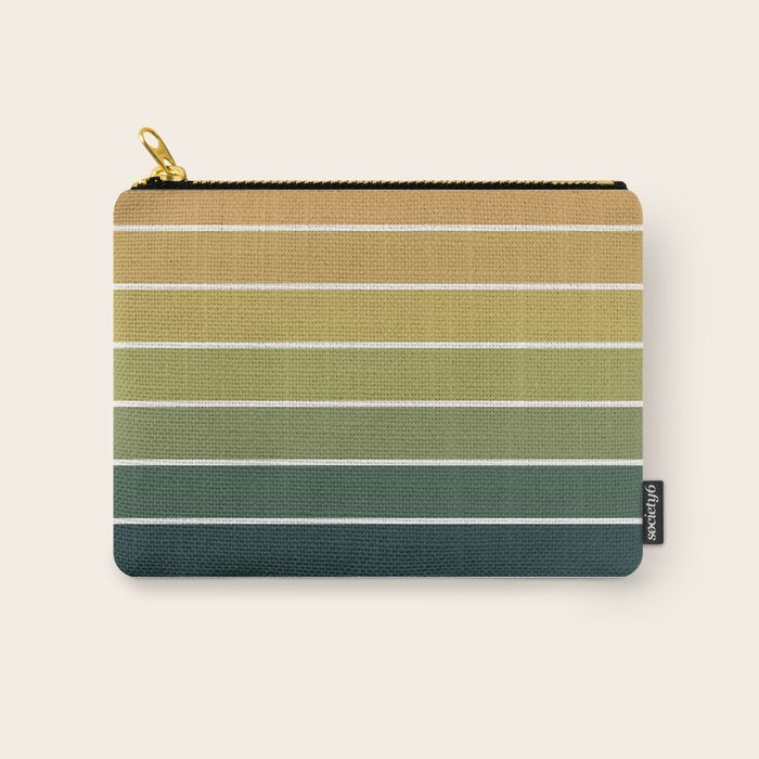 Gradient Arch XXVI Green Tones Mid Century Modern Rainbow Carry All Pouch Gallery Image 1