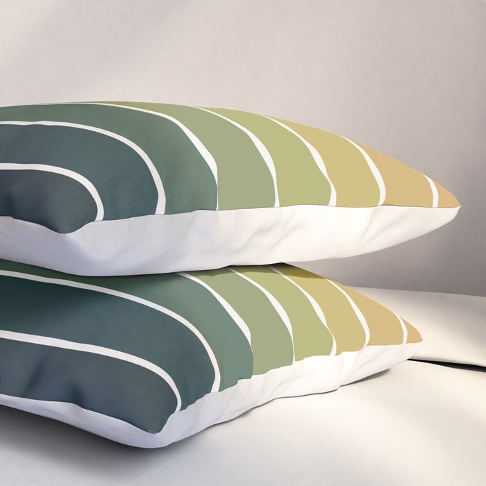 Gradient Arch XXVI Green Tones Mid Century Modern Rainbow Pillow Sham Gallery Image 3