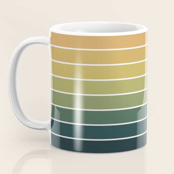 Gradient Arch XXVI Green Tones Mid Century Modern Rainbow Coffee Mug Gallery Image 3
