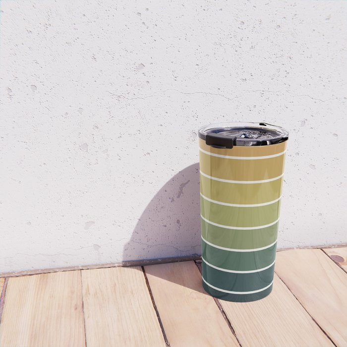 Gradient Arch XXVI Green Tones Mid Century Modern Rainbow Travel Mug Gallery Image 4