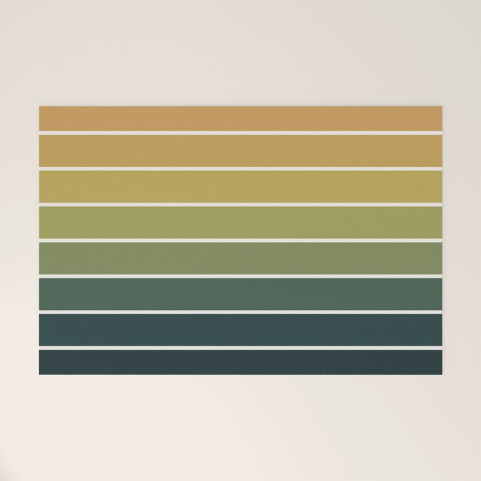 Gradient Arch XXVI Green Tones Mid Century Modern Rainbow Welcome Mat Gallery Image 1