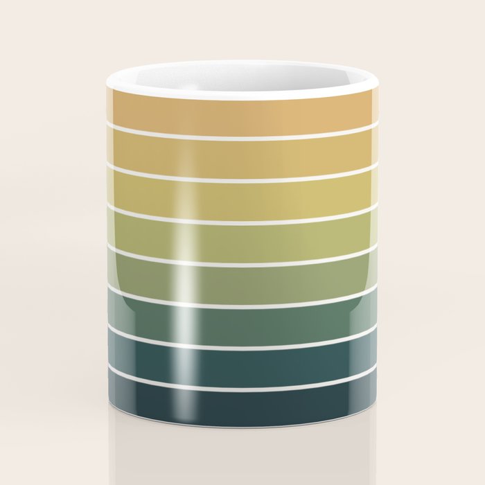 Gradient Arch XXVI Green Tones Mid Century Modern Rainbow Coffee Mug Gallery Image 4