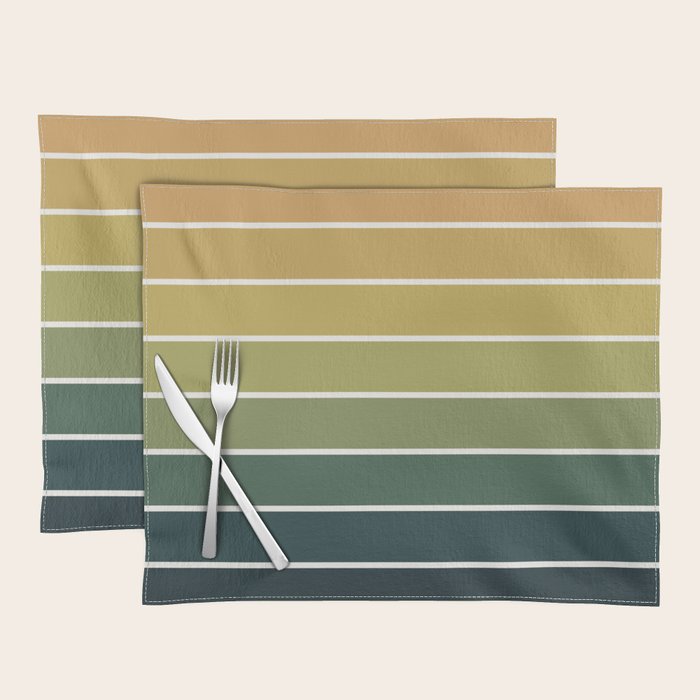 Gradient Arch XXVI Green Tones Mid Century Modern Rainbow Placemat Gallery Image 1