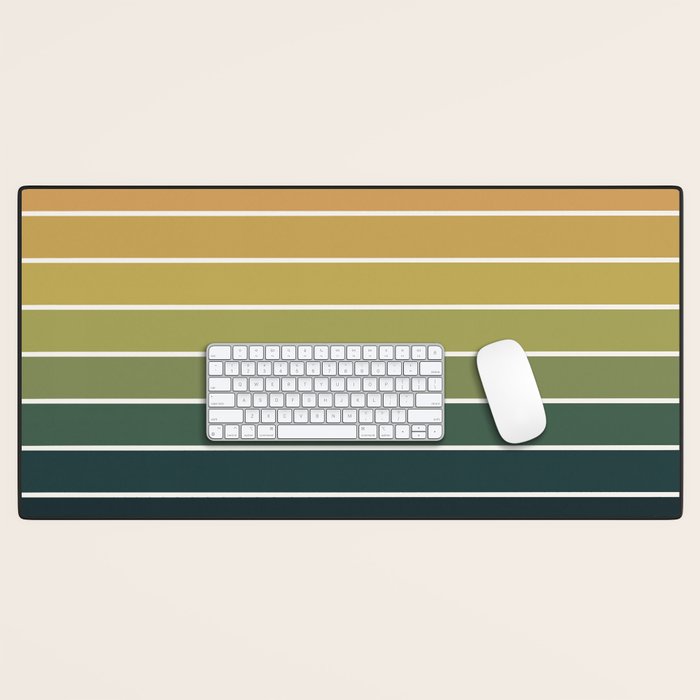 Gradient Arch XXVI Green Tones Mid Century Modern Rainbow Desk Mat Gallery Image 1