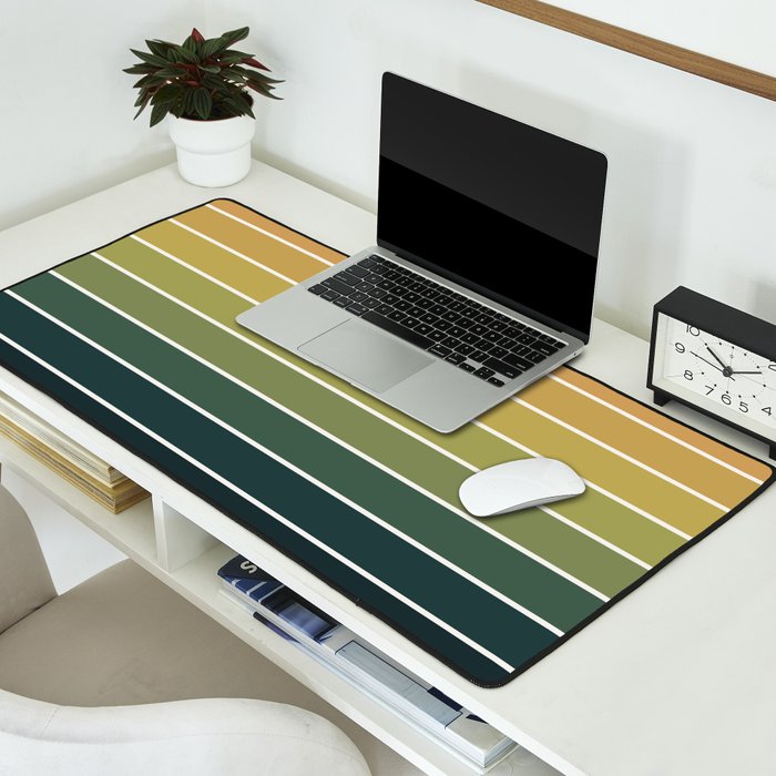 Gradient Arch XXVI Green Tones Mid Century Modern Rainbow Desk Mat Gallery Image 2