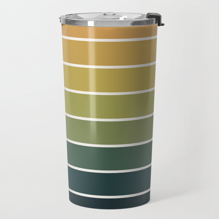 Gradient Arch XXVI Green Tones Mid Century Modern Rainbow Travel Mug Gallery Image 2