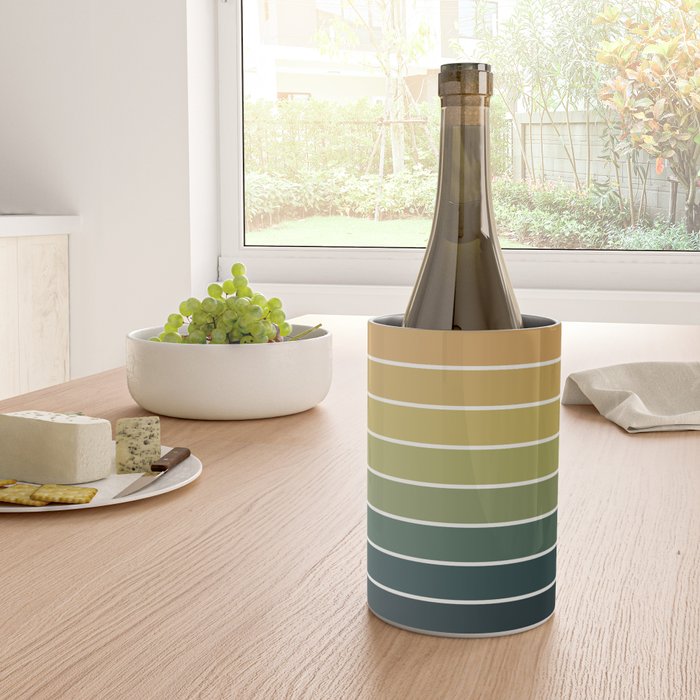 Gradient Arch XXVI Green Tones Mid Century Modern Rainbow Wine Chiller Gallery Image 4