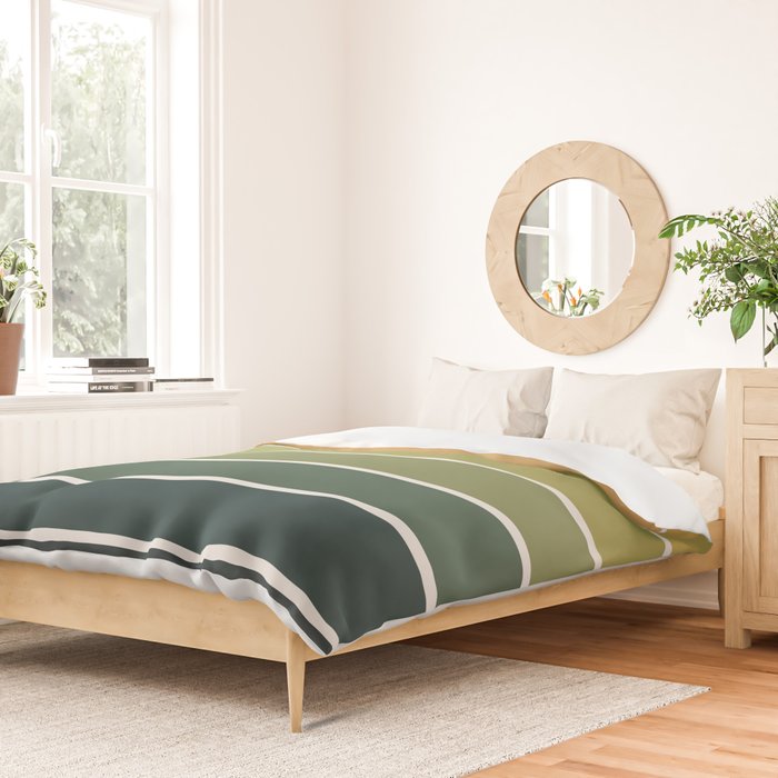 Gradient Arch XXVI Green Tones Mid Century Modern Rainbow Duvet Cover Gallery Image 2
