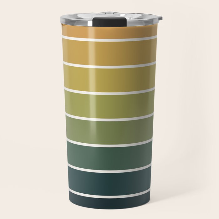 Gradient Arch XXVI Green Tones Mid Century Modern Rainbow Travel Mug Gallery Image 1
