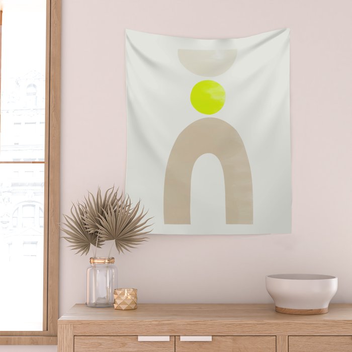 Balancing Shapes NO.3 | Neon Wall Tapestry Gallery Image 2