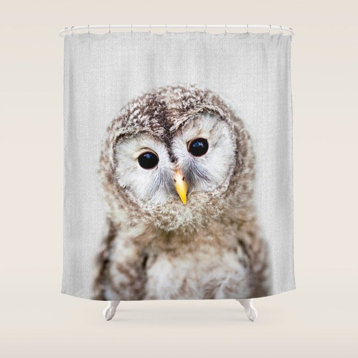 Baby Owl - Colorful Shower Curtain Gallery Image 1