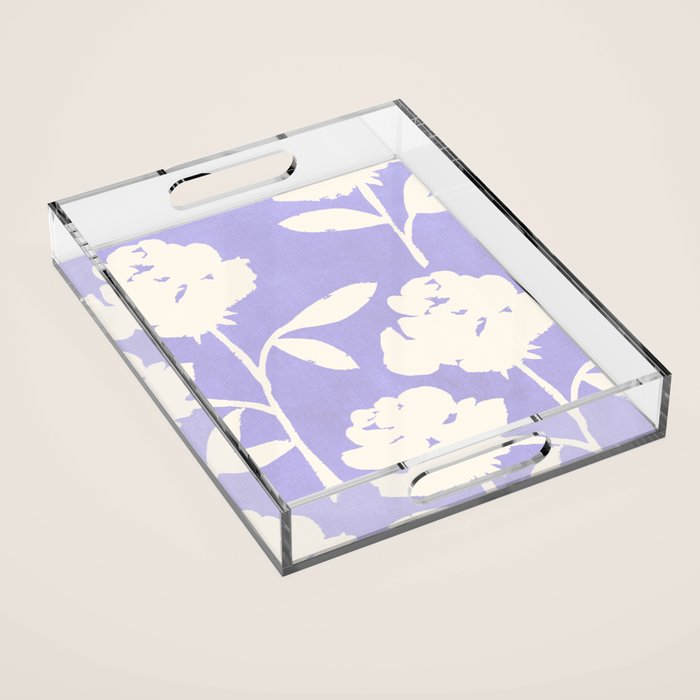 Roses Pattern - Violet Acrylic Tray Gallery Image 1