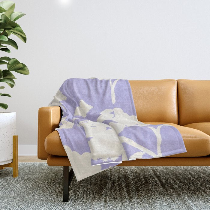 Roses Pattern - Violet Throw Blanket Gallery Image 1