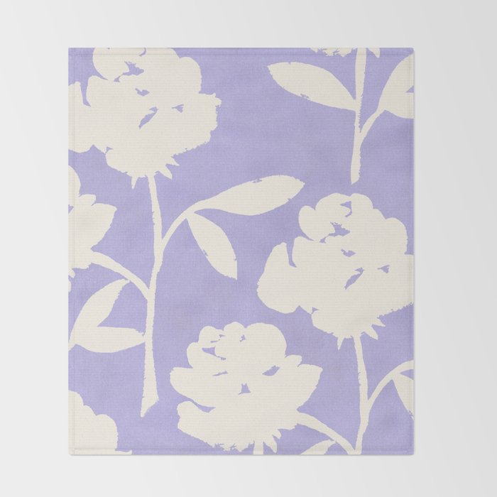 Roses Pattern - Violet Throw Blanket Gallery Image 2
