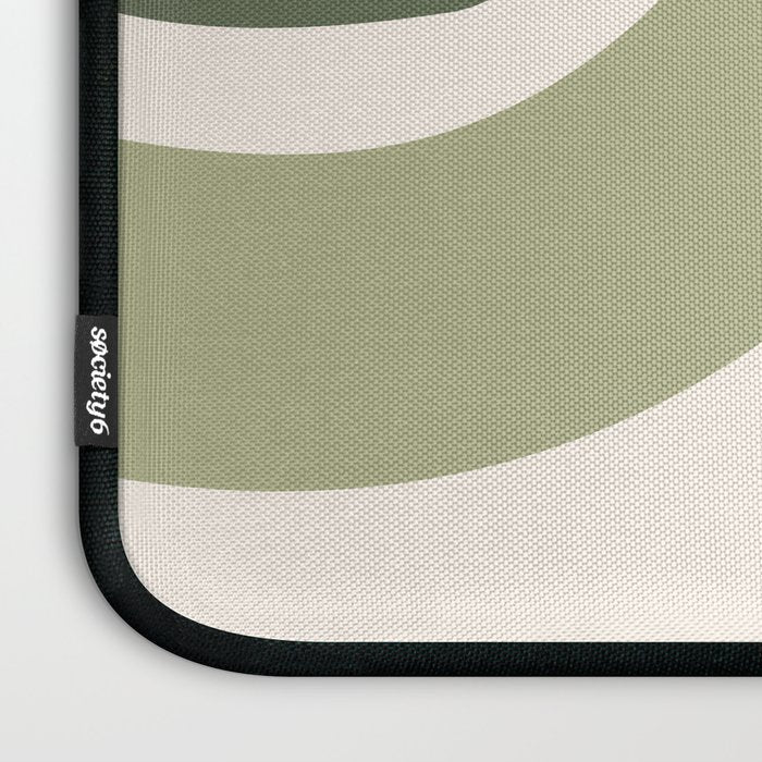 Abstract Shapes 55.2 in Sage Green and Terracotta (Rainbow Abstraction) Laptop Sleeve Gallery Image 3