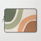 Abstract Shapes 55.2 in Sage Green and Terracotta (Rainbow Abstraction) Laptop Sleeve Gallery Image 1