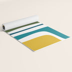 Palm Springs Midcentury Modern Abstract in Moroccan Teal, Orange, Mustard, Olive, and White Yoga Mat Gallery Image 2