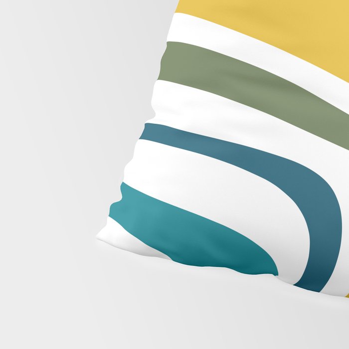Palm Springs Midcentury Modern Abstract in Moroccan Teal, Orange, Mustard, Olive, and White Pillow Sham Gallery Image 4